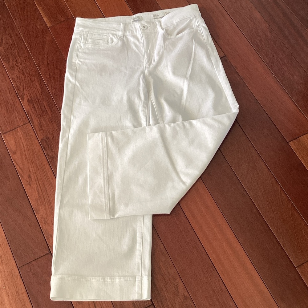 Wide Leg White Crop Jeans